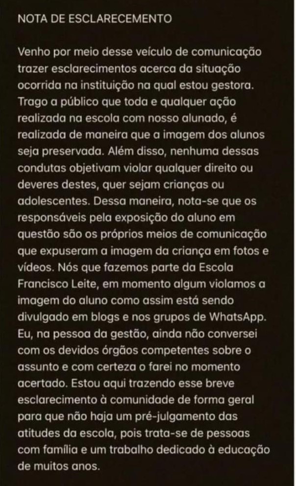 Nota Diretora João Câmara